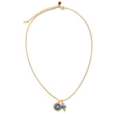 Golden necklace mystic soul eye blue